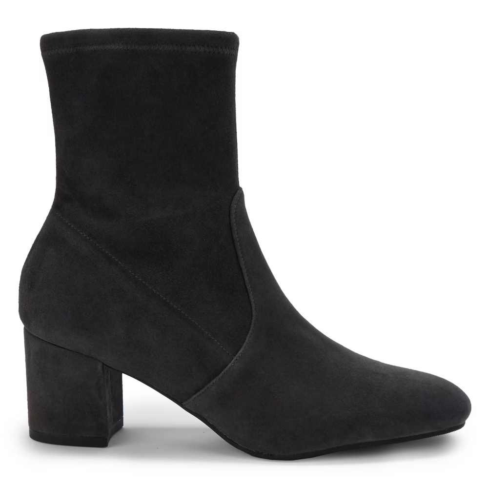 Stuart Weitzman Black Suede Sock Stretch Block Heeled Boots